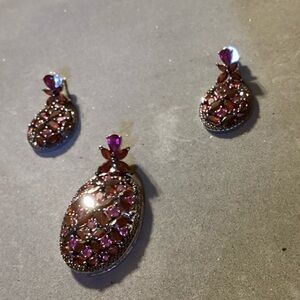 Elegant rhodolite and garnet Jewelry Set